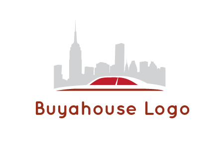 cityscape logo with a rooftop of a car