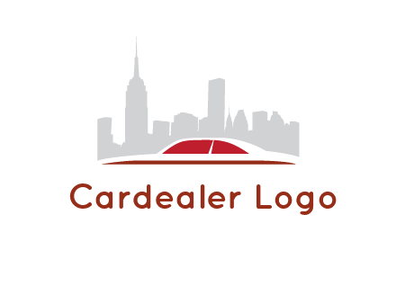 cityscape logo with a rooftop of a car