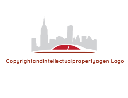 cityscape logo with a rooftop of a car