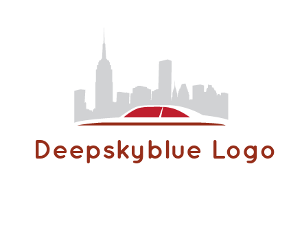 cityscape logo with a rooftop of a car