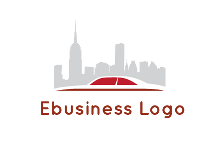 cityscape logo with a rooftop of a car