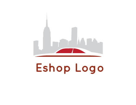 cityscape logo with a rooftop of a car