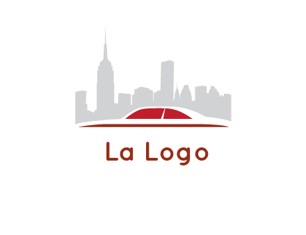 cityscape logo with a rooftop of a car