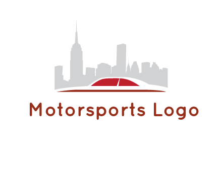 cityscape logo with a rooftop of a car