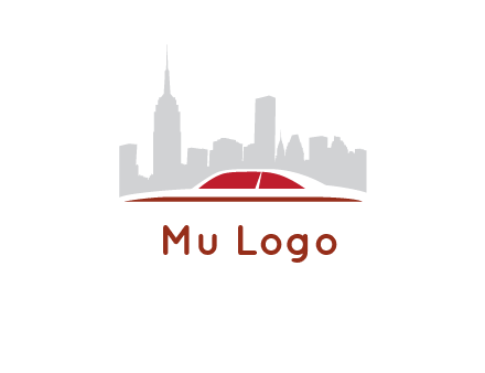 cityscape logo with a rooftop of a car