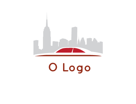 cityscape logo with a rooftop of a car