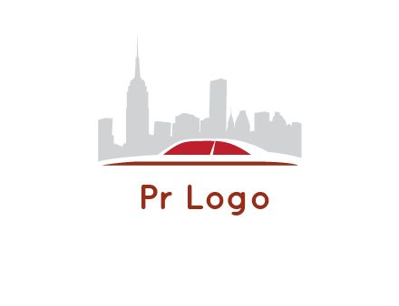 cityscape logo with a rooftop of a car