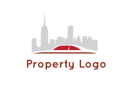 cityscape logo with a rooftop of a car