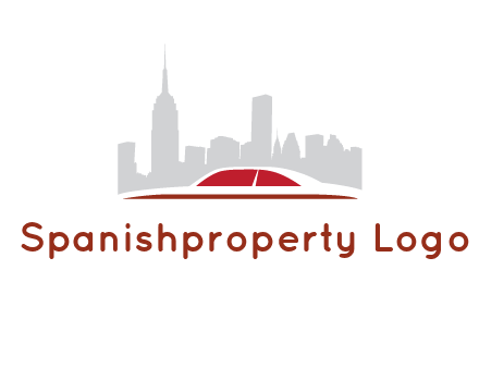 cityscape logo with a rooftop of a car