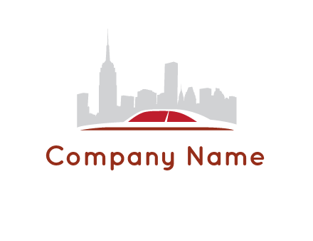 cityscape logo with a rooftop of a car