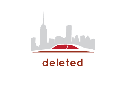 cityscape logo with a rooftop of a car