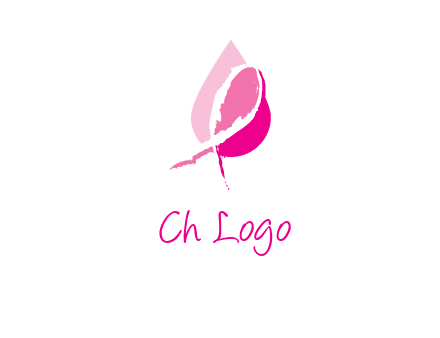 pink cancer ribbon in drop logo