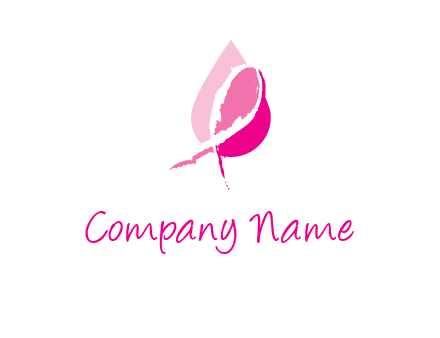 pink cancer ribbon in drop logo