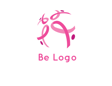 world logo with breast cancer ribbons and dots