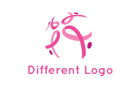 world logo with breast cancer ribbons and dots