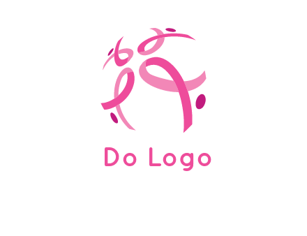 world logo with breast cancer ribbons and dots