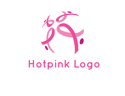 world logo with breast cancer ribbons and dots