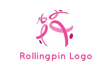 world logo with breast cancer ribbons and dots