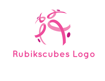 world logo with breast cancer ribbons and dots