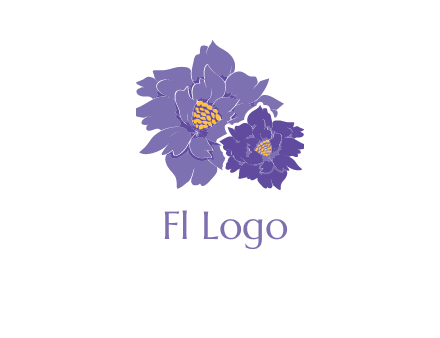 purple lisianthus flowers logo