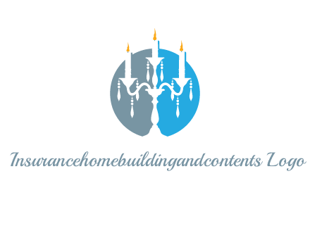 candelabra with crystals and burning candles logo