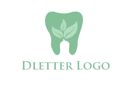 leaves inside tooth logo