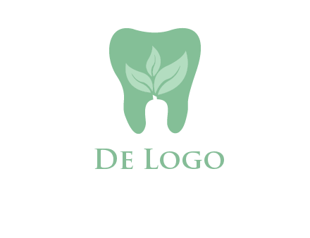 leaves inside tooth logo