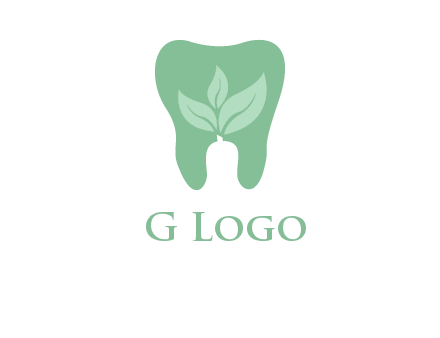 leaves inside tooth logo