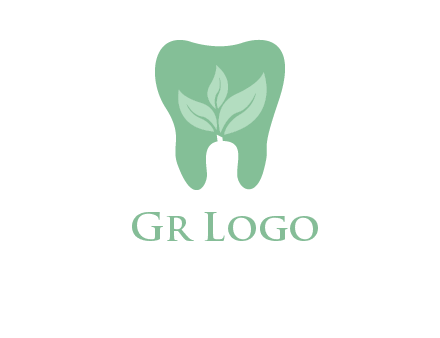 leaves inside tooth logo