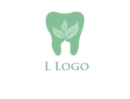 leaves inside tooth logo