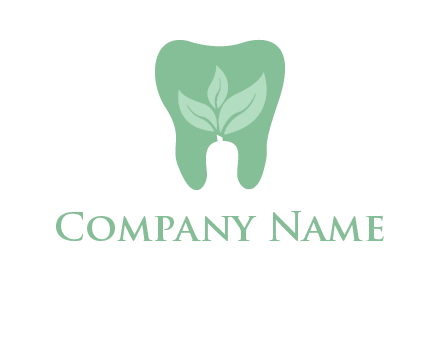 leaves inside tooth logo