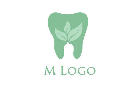 leaves inside tooth logo