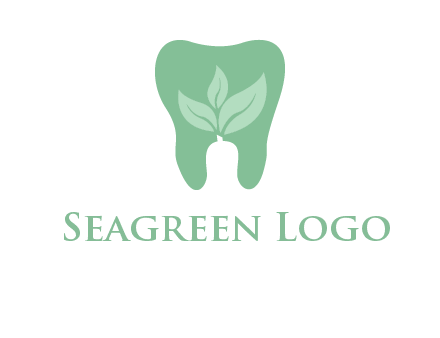 leaves inside tooth logo