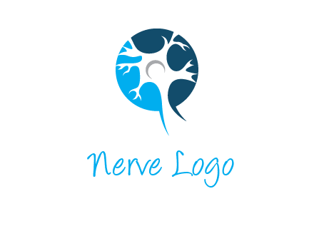 nerve cell and synapse logo