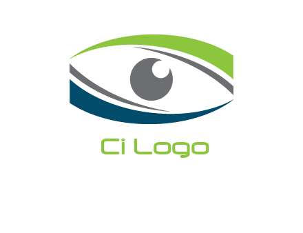 abstract eye with swooshes logo