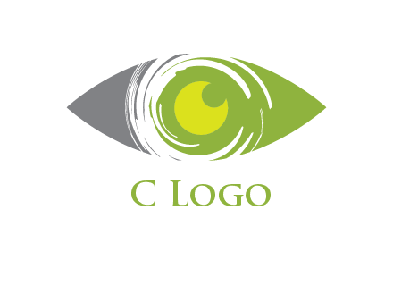 abstract eye inside circle swooshes logo