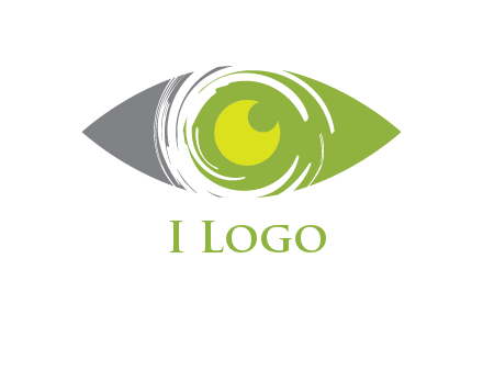 abstract eye inside circle swooshes logo