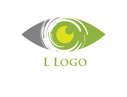 abstract eye inside circle swooshes logo