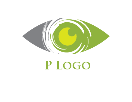 abstract eye inside circle swooshes logo