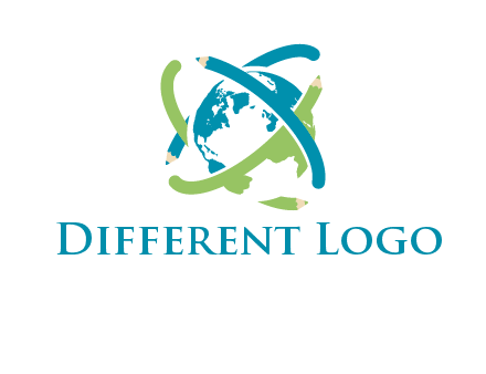 pencil orbit around the globe logo