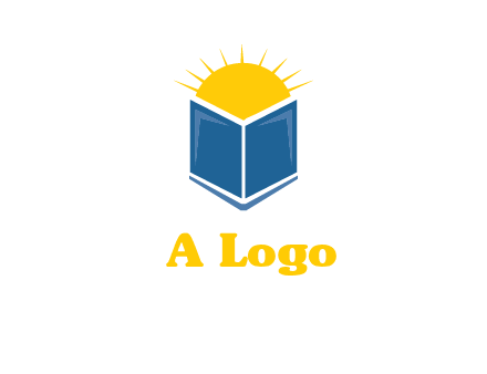 sun behind the abstract book logo