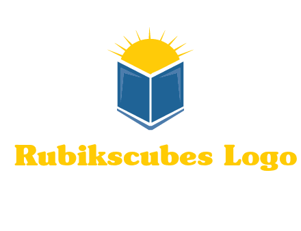 sun behind the abstract book logo