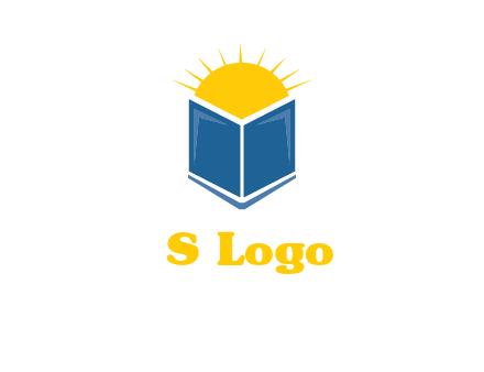 sun behind the abstract book logo