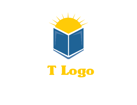 sun behind the abstract book logo