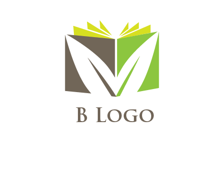 leaf inside abstract book logo