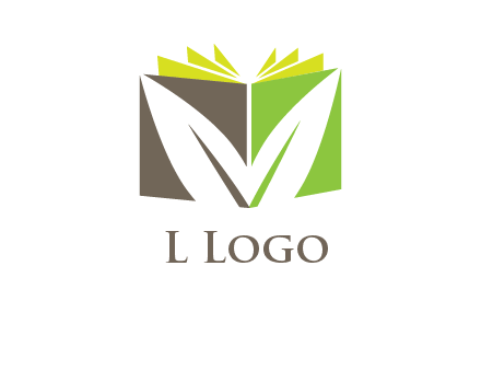 leaf inside abstract book logo