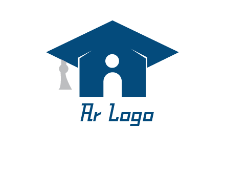 abstract person inside graduation cap with house logo