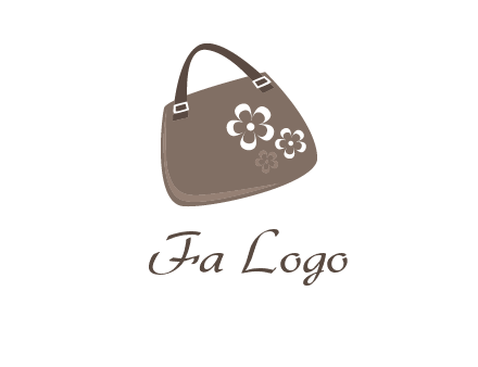 ladies hand purse incorporate with flower logo