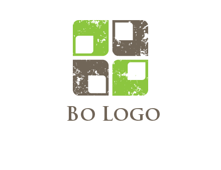 abstract rounded shape squares logo