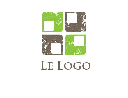 abstract rounded shape squares logo